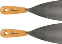 Betra Plamuurmes - 2x - werkbreedte 80 mm - conisch geslepen staal - houten greep