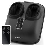 MalPlay Voetmassageapparaat, voetbad met warmte, bubbelbad, Shiatsu-massage, luchtcompressie, rollmassage, 3 intensiteiten, afstandsbediening, timer, zwart