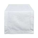 DII 100% katoen, machinewasbaar, alledaagse hemstitch keukentafelloper voor diners, evenementen, decor, 14 x 72 stuks, wit