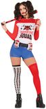 FIESTAS GUIRCA Drinking Squad rood en blauw harlekijn kostuum voor dames