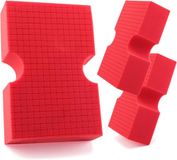Autowasspons, SPTA Autowasspons, 3 Pack Grote Rode Spons, Krasvrije Auto Reinigingsspons, Duurzame Cross Cut Grid Spons voor Auto Multi Use Reiniging Wasoppervlakken