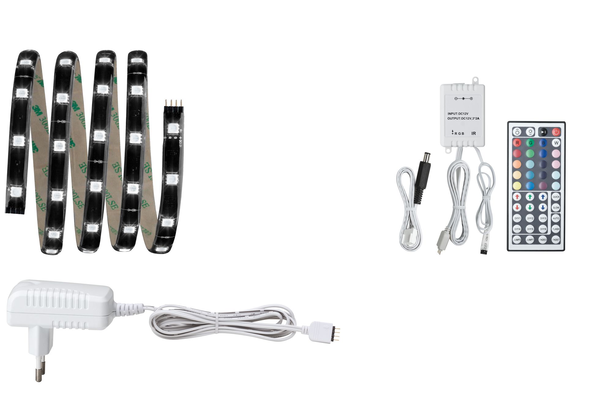 Paulmann YourLED Stripe basisset 1,5 m RGB Zwart, helder gecoat