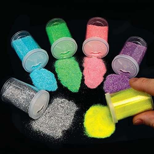Baker Ross Grote Glitter Shakers in Eenhoornkleuren - Set van 6, Knutsel Glitterpoeder voor Knutselen, Knutselspullen voor Kinderen (FC320)