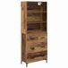 vidaXL Highboard Eikenhout 69,5 x 34 x 180 cm Bewerkt hout
