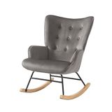BAÏTA Suzie Rocking Chair Fauteuil in Grijs Fluweel