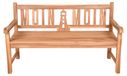 H4L Moin Minder Tuinbank 3-zits van geolied teakhout met vuurtorenpatroon, weerbestendige houten bank voor tuin, terras en balkon, 150 × 61 × 89 cm