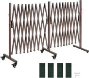 Vevor Uitschuifbare Schaarpoort, Dubbele Barrière met Vergrendelbare Wielen, Verstelbaar tot 6m, Mobiele Veiligheidsbarrière voor Waarschuwingsdoeleinden, Metalen Barricade voor Buiten en Industrieel Gebruik