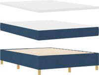 vidaXL Boxspringbed met hoofdeinde, blauw, 200 x 140 cm, stof
