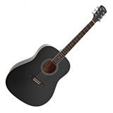 Gear4music Dreadnought Akoestische Gitaar, Zwart