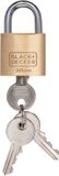 BLACK+DECKER Hangslot met Sleutel - 30mm - Massief Messing