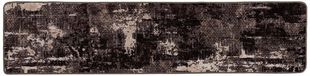 vidaXL - Tapijt - Runner - MARSA - Zwart en Wit - 80 x 450 cm - Polyester en PVC