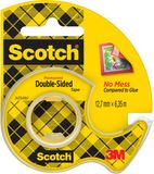Scotch Plakband 665 12mmx6.3m dubbelzijdig + afroller - 12 stuks