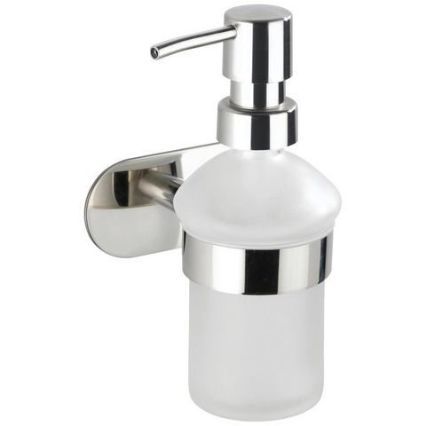 WENKO Orea Shine Zeepdispenser - Zonder Boren - RVS & Gesatineerd Glas