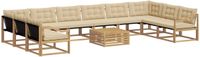 vidaXL Buiten bank set 11 st Wit en Beige