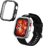 kwmobile 2x kunststof horloge rand bescherming geschikt voor Huawei Watch Fit 4 Pro Beschermhoes - Glitter beschermhoesje transparant / zwart