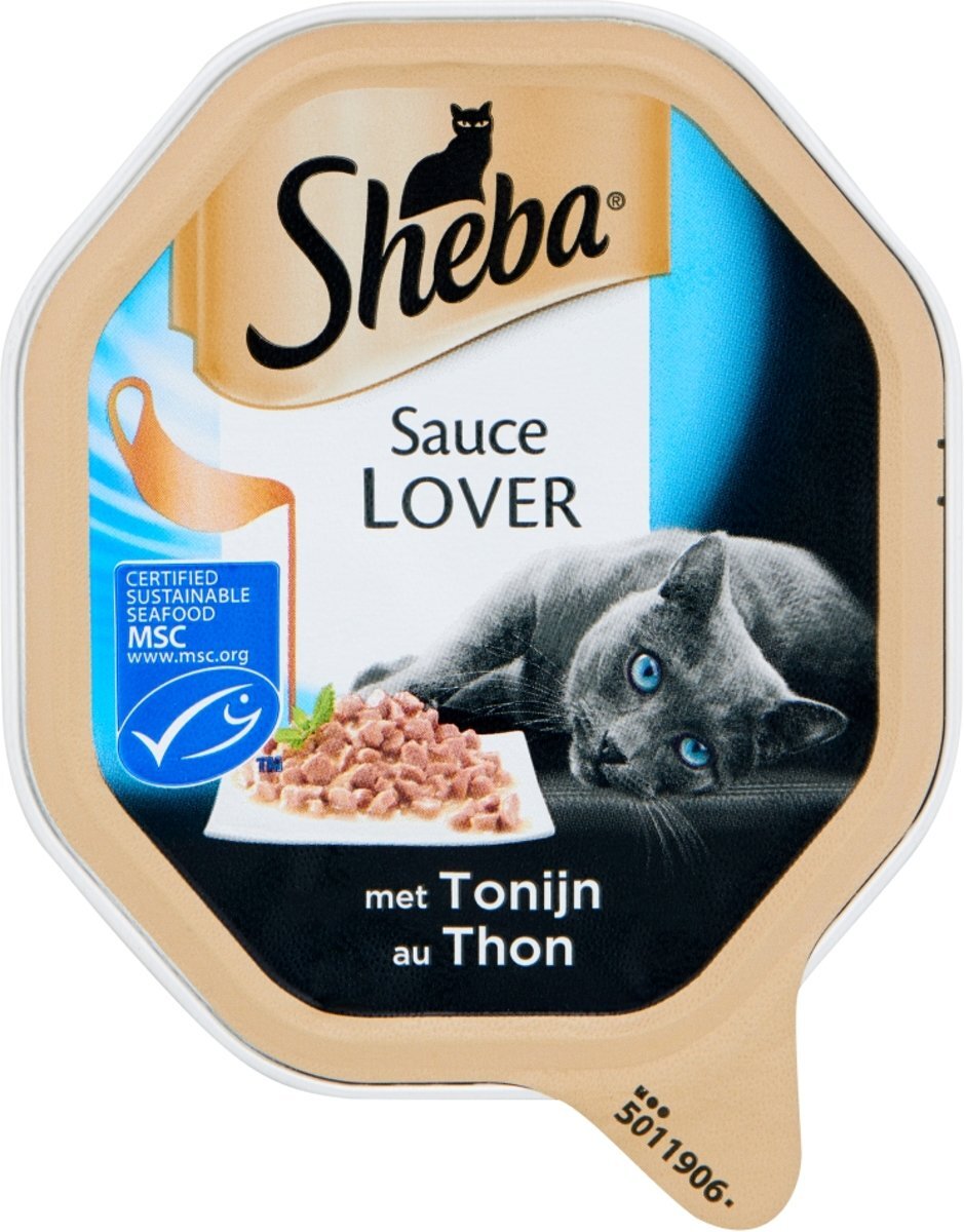 Sheba Sauce Lovers - Tonijn - Aluminium Kuipjes - Kattenvoer - 22 x 85 gr