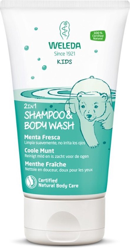 Weleda Kids 2 in 1 shower & shampoo coole munt 150ML