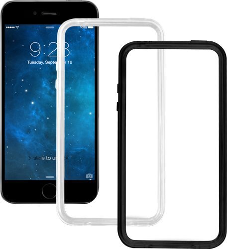 BigBen BigBen BUMPERDUOIP65 Bumper voor iPhone 6 Plus/6S Plus Plus, zwart/transparant, 2 stuks