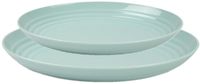 Plasticforte camping borden set - groen - kunststof - 2 soorten - 16x stuks - onbreekbaar servies - platte bordjes