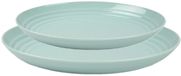 Plasticforte camping borden set - groen - kunststof - 2 soorten - 16x stuks - onbreekbaar servies - platte bordjes