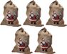 Bellatio Decorations Faram Party Kerst cadeauzakken - 5x - 85 x 55 cm - jute - zak voor kerstcadeautjes