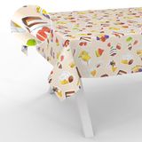 ANRO Afwasbaar tafelzeil, tuintafelkleed, voor binnen en buiten, met snijrand, dessert, beige, 240 x 140 cm