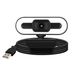Avizar, 1080P HD-webcam met groothoeklens, streamingfunctie, LED-verlichting en microfoon, zwart