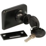 Siso Serrure pour porte vitrée VETRO-D en métal à fixer par clipsage pour portes doubles, noir, à fermeture identique