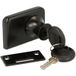 Siso Serrure pour porte vitrée VETRO-D en métal à fixer par clipsage pour portes doubles, noir, à fermeture identique