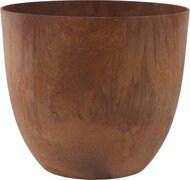 Artstone Bloempot/plantenpot gerecycled kunststof/steenpoeder Terra bruin dia 38 cm en hoogte 33 cm voor binnen/buiten - Met drainagesysteem