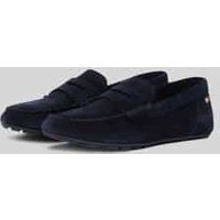 Tommy Hilfiger Dames elegante vlag zachte suède instappers, Blauw Ruimte Blauw, 39 EU
