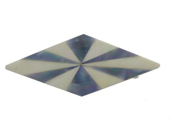 Behave Haarspeld Ruit Blauw Wit Retro Design Schelp 10.5 cm