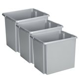 Sunware Nesta - 3x - plastique - 45L - gris - 45 x 36 x 36 cm - empilable
