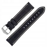 Hirsch Horlogeband Leeg Blauw 18mm