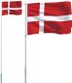 vidaXL Deense vlag met mast, 5,5 meter, aluminium