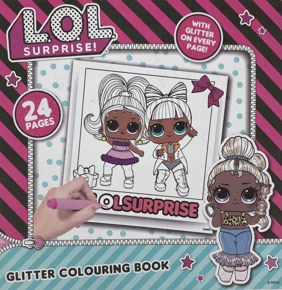 L.O.L. Surprise! Kleurboek - Glitter - 24 pagina's - Zwart wit