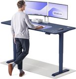 Desktronic HomePro Zit-sta Bureau Elektrisch In Hoogte Verstelbaar, 180x80 cm Blauw/Blauw, Stille Dubbele Motor, Hoogte 62-126cm