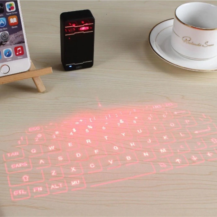 Seenda Draadloos Mini Laser Toetsenbord - Pocket Draagbaar Virtueel Keyboard LED Projectie voor Windows IOS Mac OS X en Android Zwart
