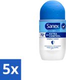 Sanex Deo Roll-on Dermo Extra Control - 53 ml - Voordeelverpakking - 5 stuks