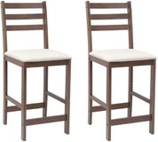 vidaXL Eetkamerstoelen, 2 stuks, Massief Rubberhout, Lichtbruin