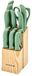 KitchenCraft Knife Block Set | 7 Knives | 6 Steak Knives | Shears | Green
