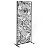 Idmarket - Panneau décoratif en métal ajouré 150 x 50 cm Palm gris