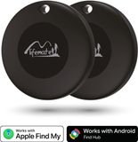 Lifemate Life Tag Duo - 2 stuks - Bluetooth tracker - compatibel met Apple Find My of Google Find Hub (iOS of Android), BLE 5.2 Bluetooth tracker, IP67 waterdicht, CR2032 batterij 1-2 jaar