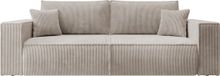 Selsey Farese Driepersoons uitschuifbare bank met opbergruimte Beige