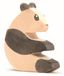 Panda Figurine de jeu panda assis en bois d'érable, peint à la main, 8,5 cm