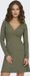 ONLY - ONLELLA L/S V NECK DRESS CS JRS - Meisjes - Mini jurken - XL - Kalamata - Polyester/Viscose/Elastaan