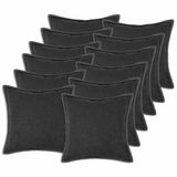 vidaXL - Kussensloop - 12 stuks - Donkergrijs - 50 x 50 cm - Katoensatijn