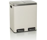hjh OFFICE Afvalbak / afvalscheidingssysteem Clean 9 - 30L (2x15L) staal beige