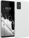 kwmobile telefoonhoesje geschikt voor Samsung Galaxy A51 - Hoesje met siliconen coating - Smartphone case in mat wit