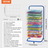 Vevor Art Droogrek 25 Verwijderbare Planken Blauw-Wit Staal